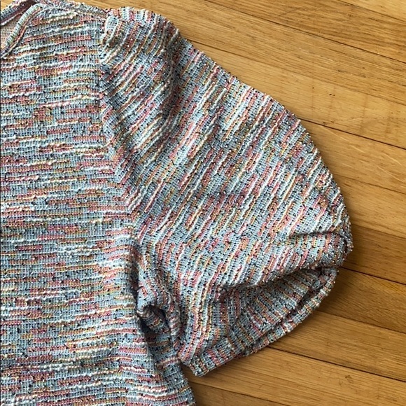 COPY - Loft multicolor tweed look puff sleeve top - Picture 5 of 6